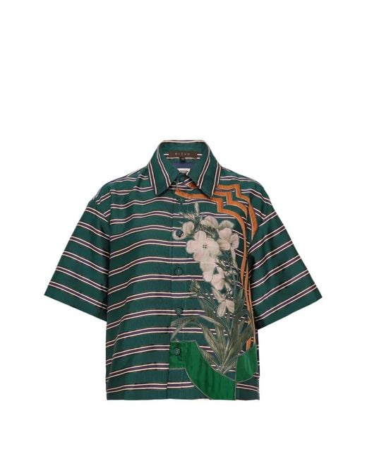 Biyan Green Striped Shirt
