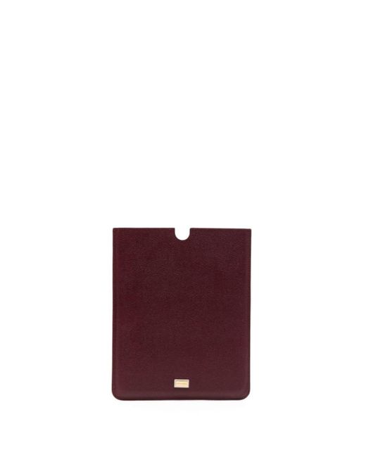 Dolce & Gabbana Purple Logo-plaque Leather Tablet Case
