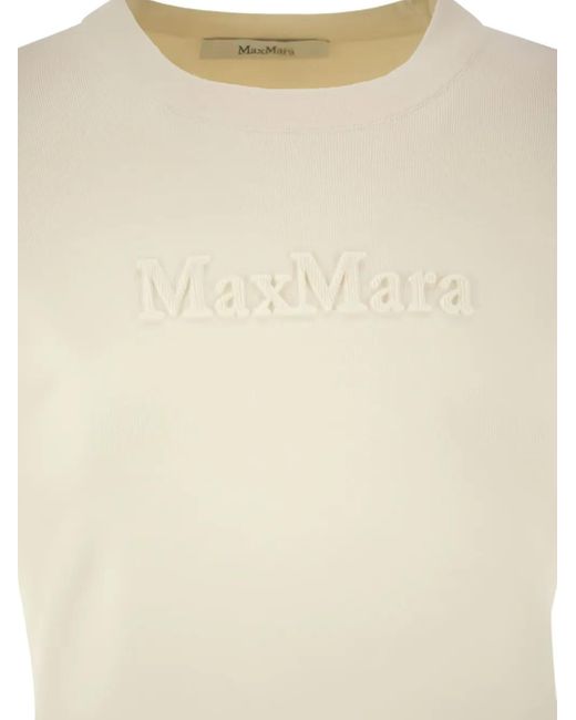 Max Mara White Logo-Embossed Sweater