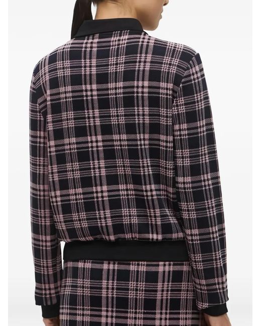 EA7 Gray Check-Print Button-Up Jacket