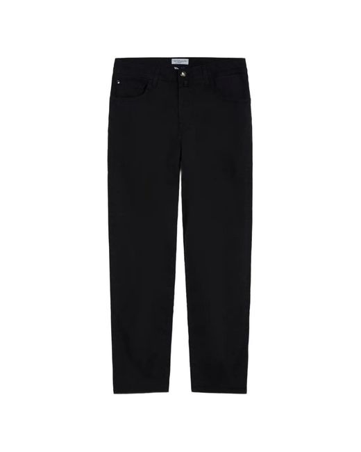Jacob Cohen Black Logo-Patch Straight-Leg Jeans for men