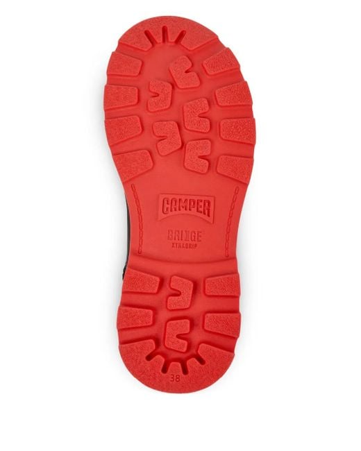 Camper レザー コンバットブーツ Black
