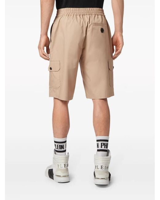 Philipp Plein Natural Toggle-Fastened Cargo Shorts for men