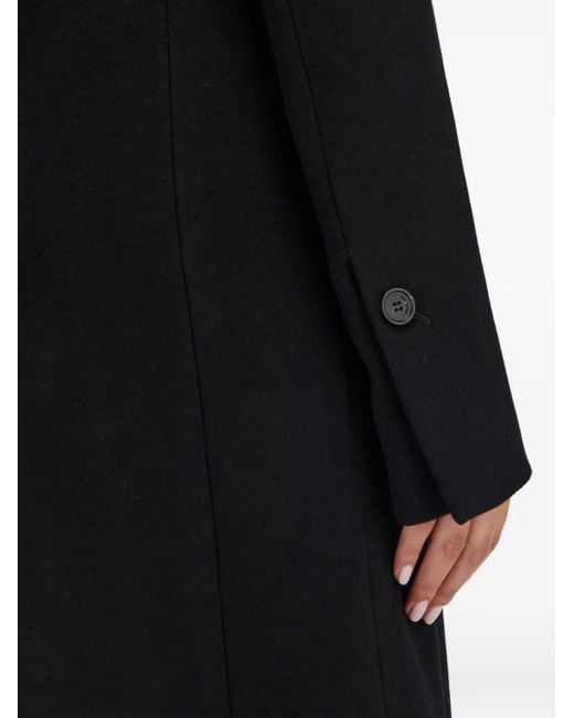 Ferragamo Black Flap-Pocket Single-Breasted Coat