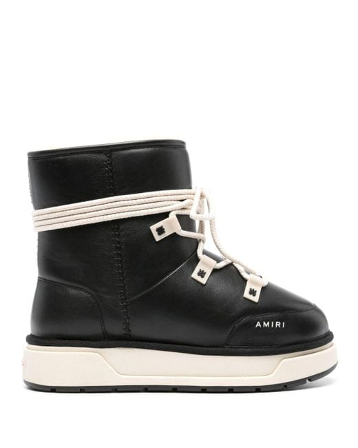 Amiri Black Malibu Hi Leather Ankle Boots for men