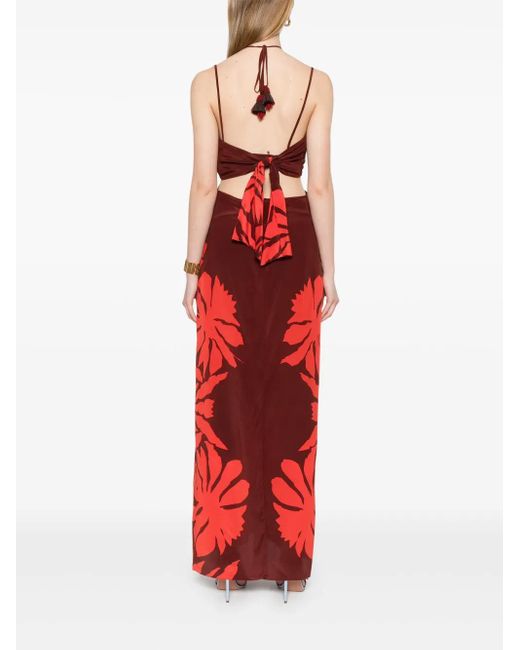 Johanna Ortiz Red Andalusian Rhythms Maxi Dress
