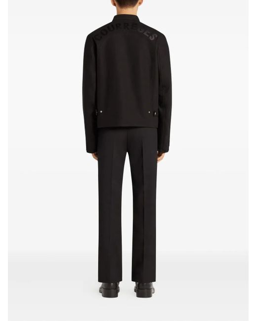 Courreges Black Zip-Up Bomber Jacket for men