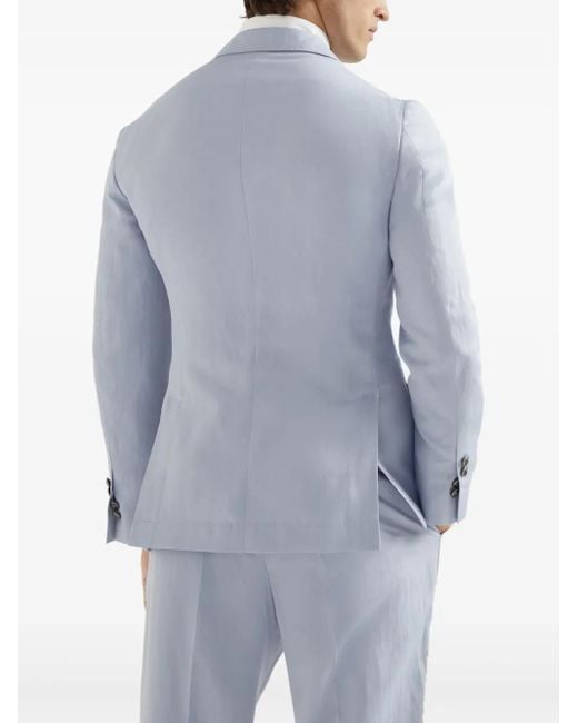 Brunello Cucinelli Blue Twill-Weave Blazer for men