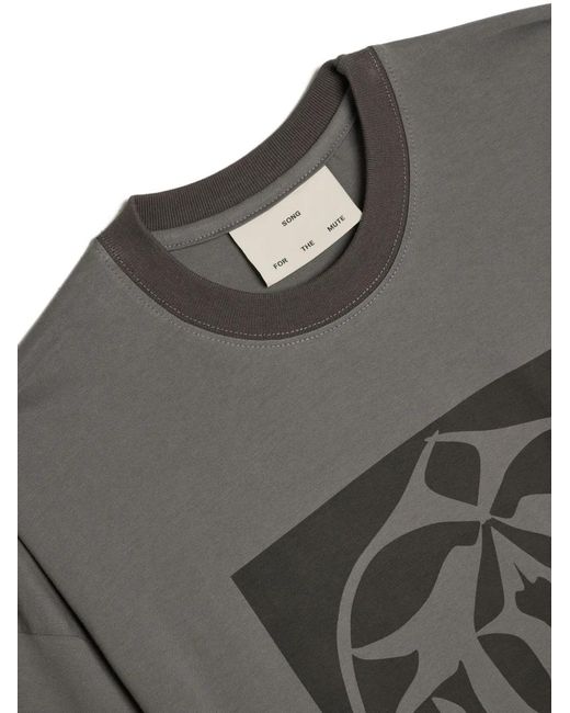 Song For The Mute Gray Graphic-Print T-Shirt for men