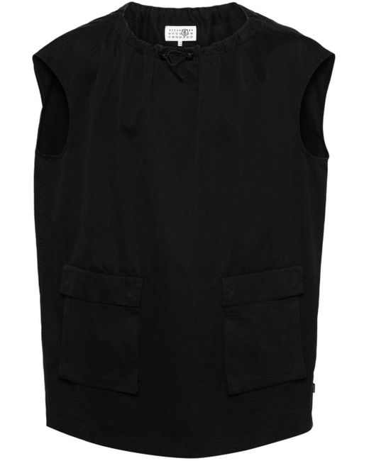 Robe courte à fronces MM6 by Maison Martin Margiela en coloris Black
