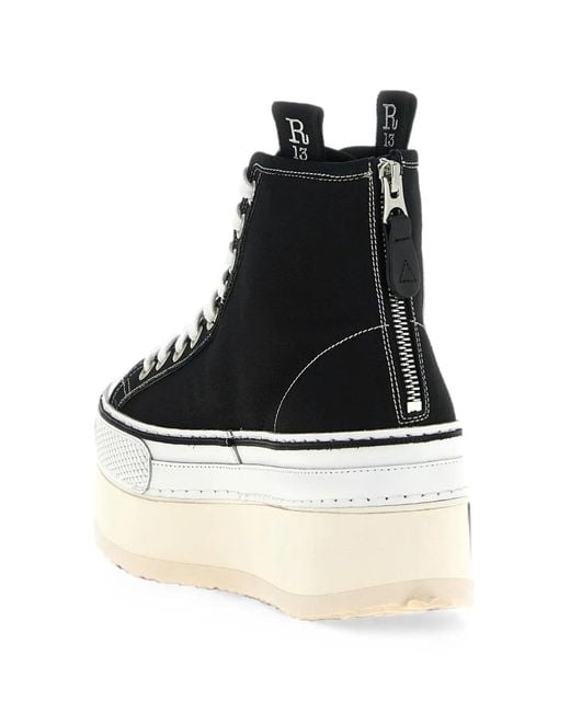 R13 Black Courtney Platform Sneakers