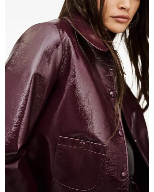 Ba&sh Purple Meelos Buttoned Pocket Jacket