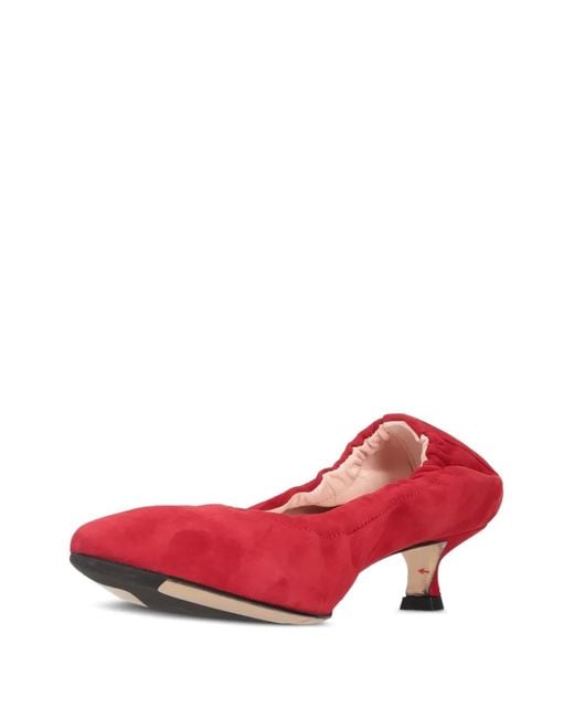 LA ROSE Red Elasticated Pointed-Toe Pumps