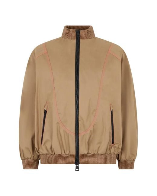 Herno Brown Zip-Up High-Neck Bomber Jacket