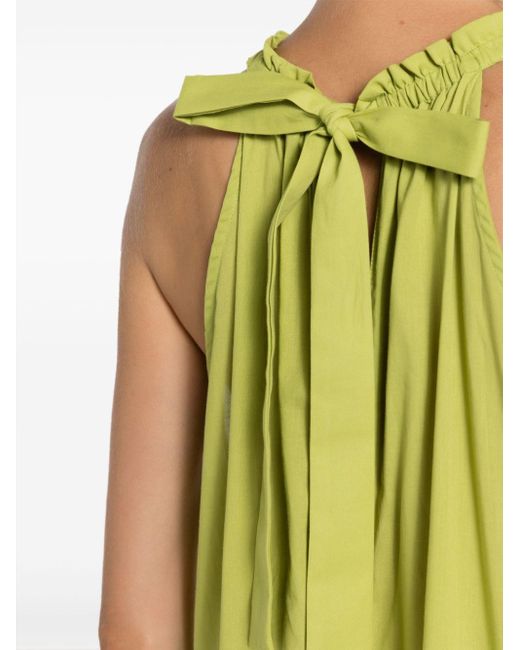 Robe longue en coton à volants superposés Adriana Degreas en coloris Green