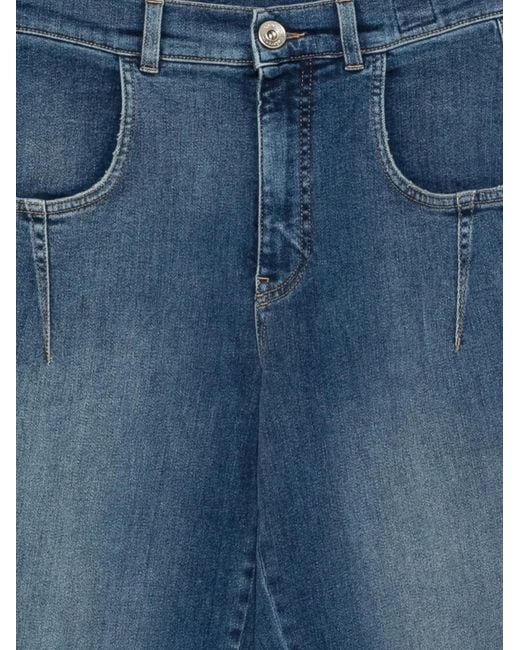 Eleventy Blue Split-Cuff Tapered Jeans