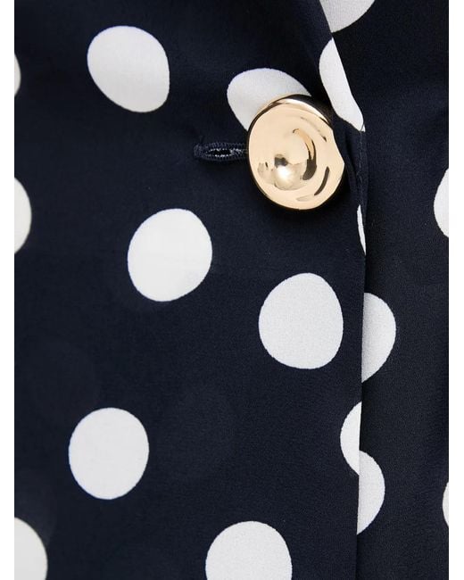 Joseph Ribkoff Blue Polka-Dot Wrap-Style Top