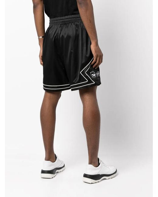 Haculla Black Gothic Track Shorts for men
