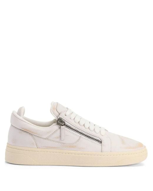 Giuseppe Zanotti White Gz94 Double-Zip Low-Top Sneakers for men