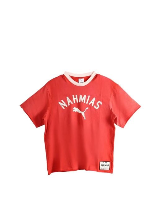 PUMA Red X Nahmias Logo-Print T-Shirt for men