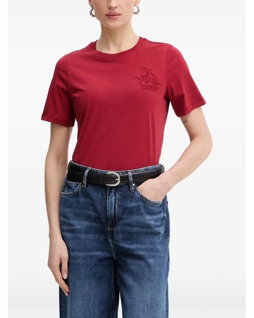 Trussardi Red Cotton T-Shirt