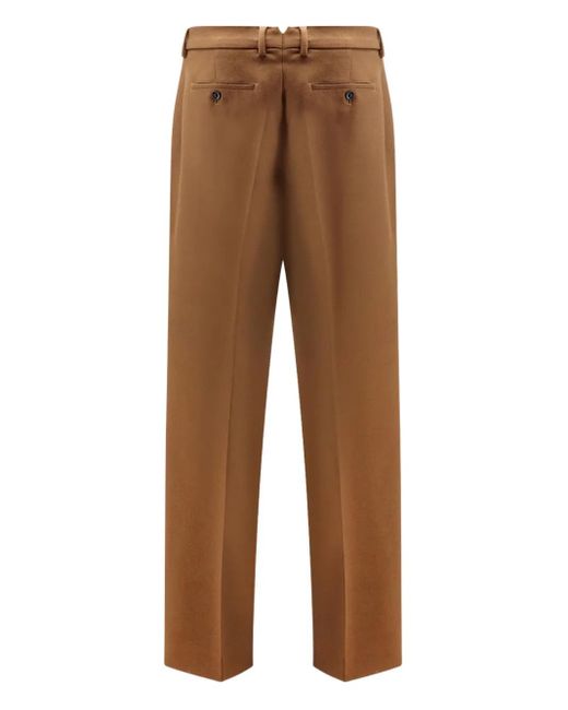 AMI Brown Virgin Wool Large Trousers for men