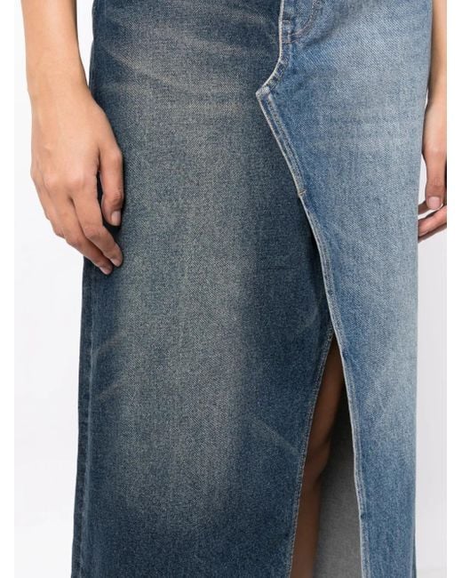JNBY Blue Asymmetric Denim Skirt