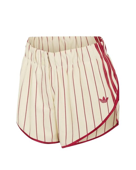 Adidas Natural Pinstripe-Pattern Shorts