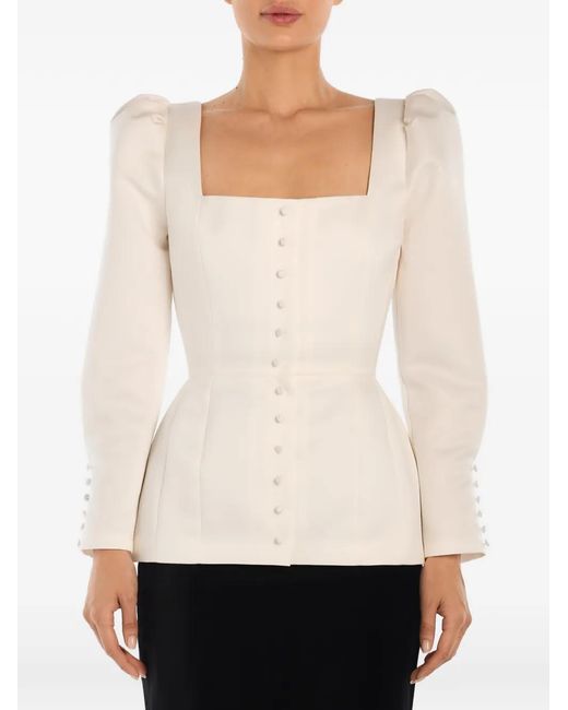 POST MERIDIEM White Square-Neck Top