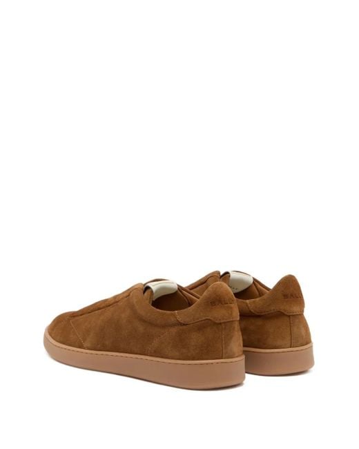 Bally Brown Retro Crest Suede Sneakers for men