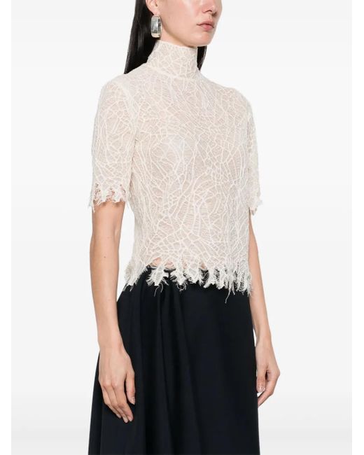 Alexander McQueen White Lace Blouse