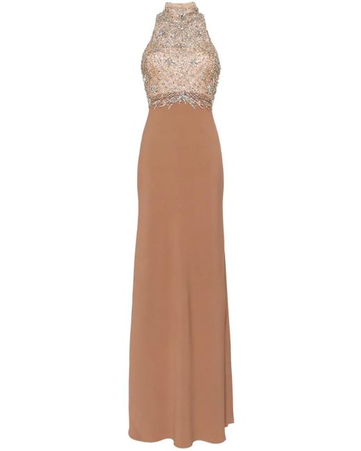 Abito Da Sera Orion Con Cristalli di Jenny Packham in Natural