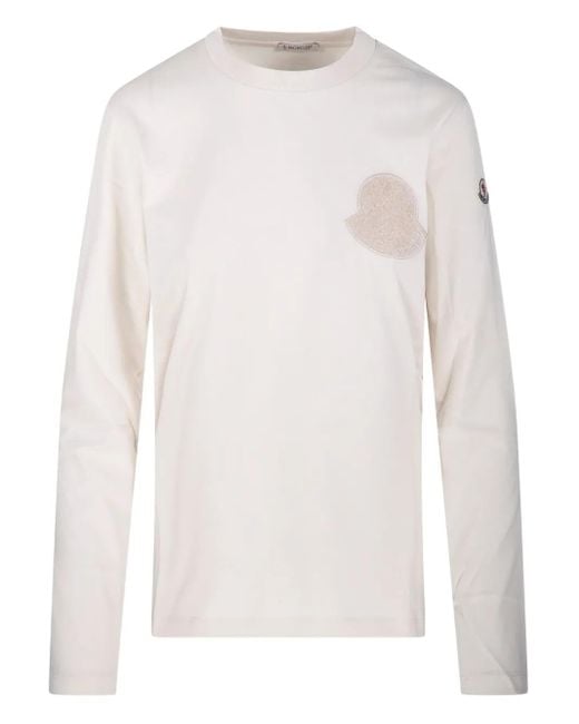 Moncler T-Shirt Met Logopatch in het White