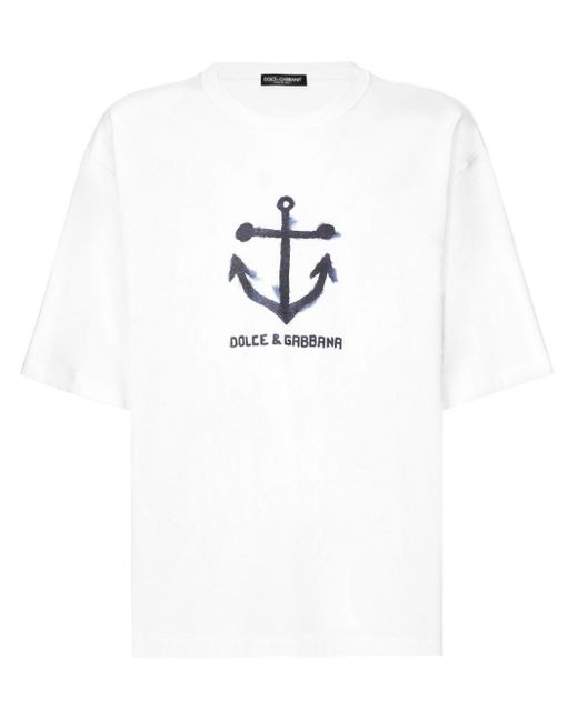 Dolce & Gabbana T-shirt Met Marina Print in het White voor heren