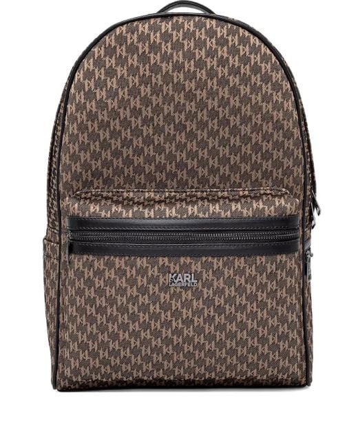 Karl Lagerfeld Gray K/Monogram Backpack for men