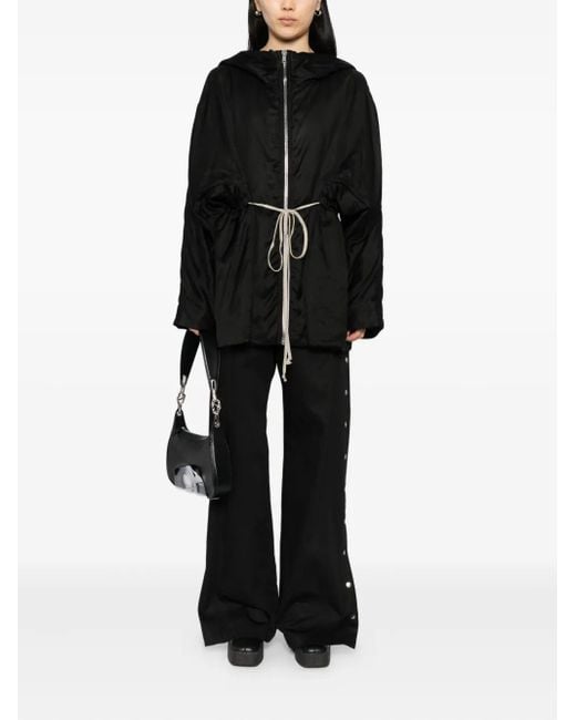 Rick Owens Black Drawstring-Hem Jacket