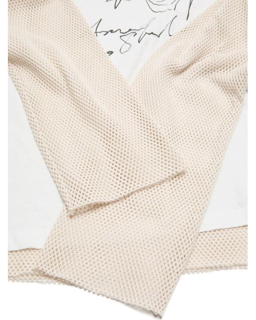Acne White Layered Graphic-Print T-Shirt