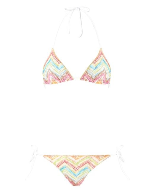 Missoni White Zigzag-Knit Bikini Set