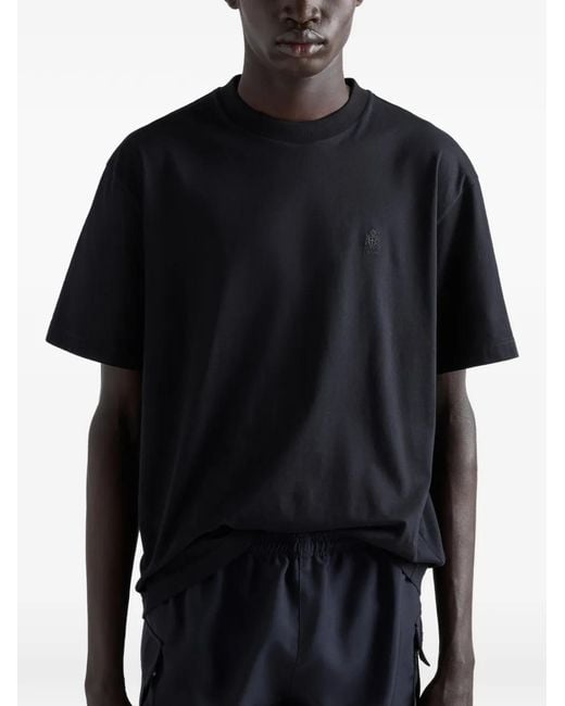 Prada Blue Logo-Print Cotton T-Shirt for men