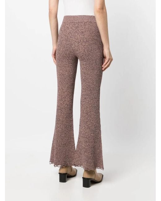 Ulla Johnson Brown Knitted Flared Trousers