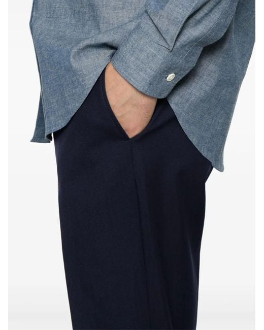 Fursac Blue Wool Trousers for men