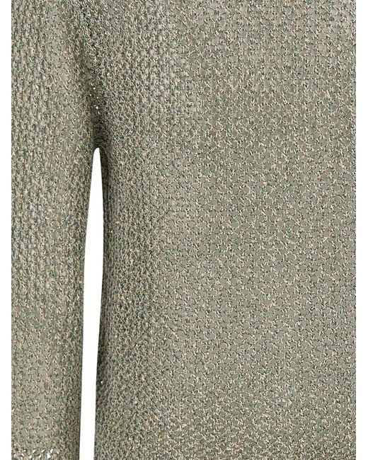 Kangra Green Openwork Sequin Cardigan