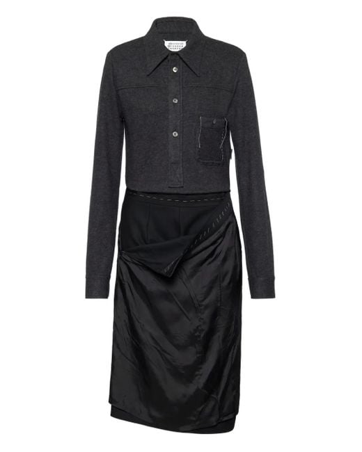 Robe Mi-Longue À Manches Longues Maison Margiela en coloris Black