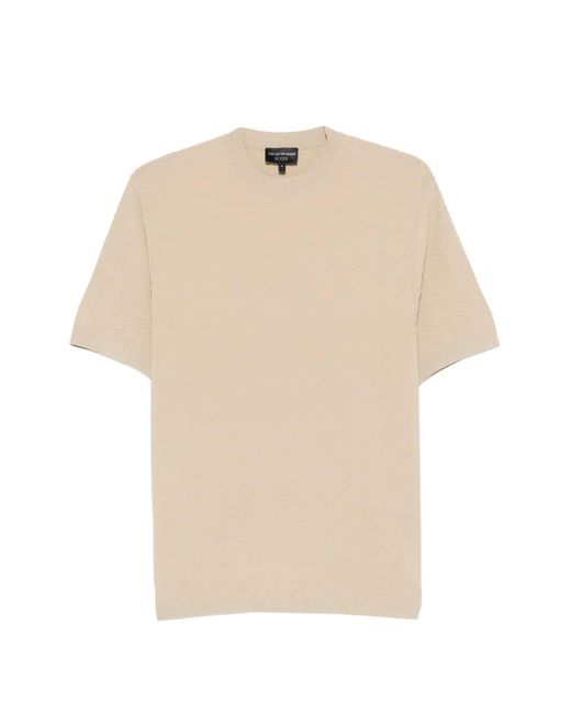 Emporio Armani Natural Textured Short-Sleeve T-Shirt for men