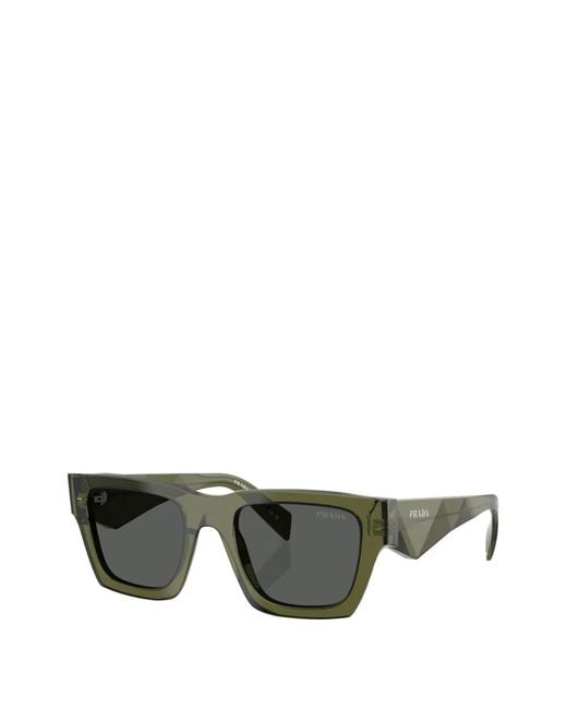 Prada Gray Rectangle-Frame Sunglasses for men