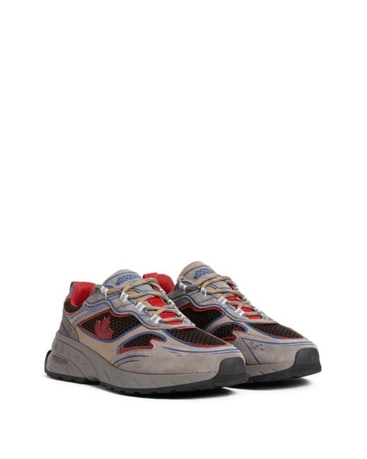 DSquared² Brown Sprinter Panelled Sneakers for men