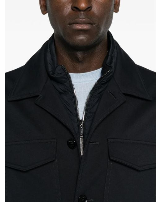 Moorer Black Torquato Button-Up Jacket for men