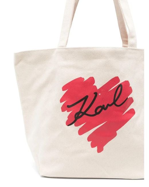 Karl Lagerfeld Pink K/Hearts Reversible Tote Bag