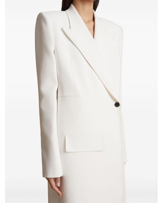 Khaite White Cobble Double-breasted Coat