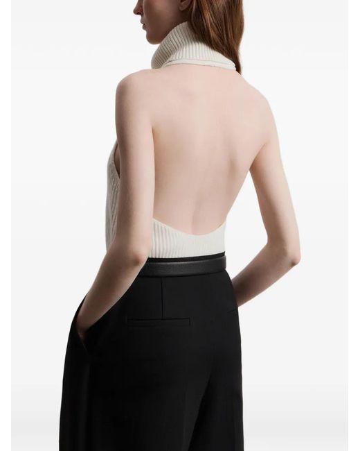 12 STOREEZ White Open-Back Roll-Neck Top